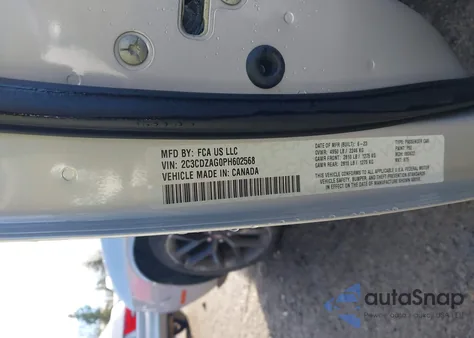 2023 Dodge Challenger Sxt from USA, damaged, VIN 2C3CDZAG0PH602568